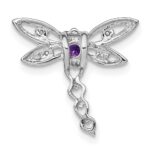 14k White Gold Amethyst and Diamond Dragonfly Chain Slide - Image 4
