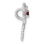 14k White Gold Garnet and Diamond Dragonfly Chain Slide - Image 2