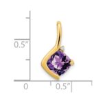 14k 7mm Cushion Amethyst and Diamond Pendant - Image 3