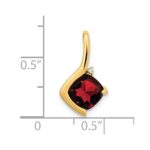 14k 7mm Cushion Garnet and Diamond Pendant - Image 3