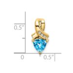 14k 6mm Trillion Blue Topaz and Diamond Chain Slide - Image 3