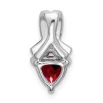 14k White Gold 6mm Trillion Garnet and Diamond Chain Slide - Image 4