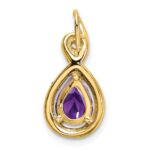 14k 8x6mm Pear Amethyst and Diamond Chain Slide - Image 4