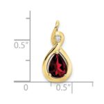10k Pear Garnet and Diamond Pendant - Image 3