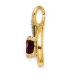 14k 6mm Round Garnet and Diamond Chain Slide - Image 2