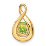 14k 6mm Round Peridot and Diamond Chain Slide - Image 4