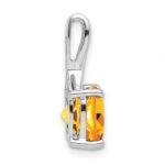 14k White Gold 8mm Cushion Citrine and Diamond Chain Slide - Image 2