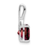 14k White Gold 8mm Cushion Garnet and Diamond Chain Slide - Image 2