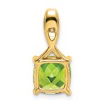 14k 8mm Cushion Peridot and Diamond Chain Slide - Image 4