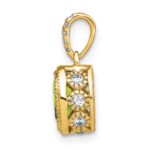 14k 7x5mm Oval Peridot and Diamond Pendant - Image 2
