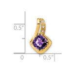 14k 6.4mm Cushion Amethyst and Diamond Chain Slide - Image 2