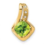 10k Peridot and Diamond Pendant