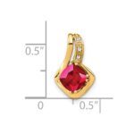 14k Cushion Lab Created Ruby and Diamond Chain Slide - Image 2