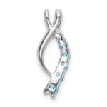 14k White Gold Graduated Blue Topaz Journey Chain Slide - Image 4
