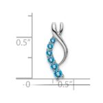 14k White Gold Graduated Blue Topaz Journey Chain Slide - Image 3