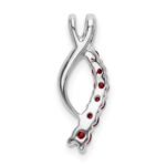 14k White Gold Graduated Garnet Journey Chain Slide - Image 4