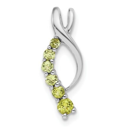 14k White Gold Graduated Peridot Journey Chain Slide