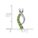 14k White Gold Graduated Peridot Journey Chain Slide - Image 3