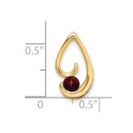 14k 4mm Round Garnet Teardrop Chain Slide - Image 2