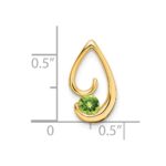 14k 4mm Round Peridot Teardrop Chain Slide - Image 2