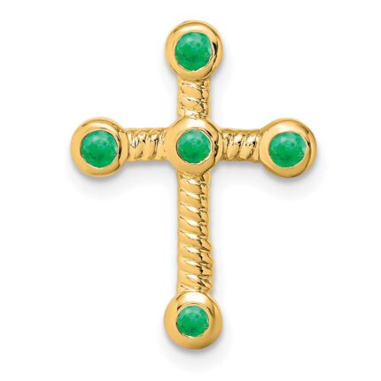 14k Emerald Cross Chain Slide