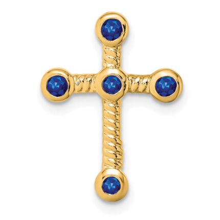 14k Sapphire Cross Chain Slide