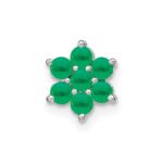 14k White Gold Emerald Floral Chain Slide