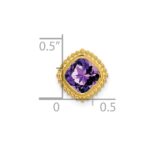 14k 6.5mm Cushion Amethyst Beaded Edge Chain Slide - Image 3