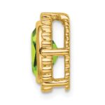 14k 8x6mm Oval Peridot Beaded Edge Chain Slide - Image 2