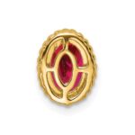14k Oval Ruby Beaded Edge Chain Slide - Image 4