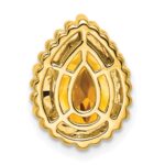 14k 9x6mm Pear Citrine Beaded Edge Chain Slide - Image 4