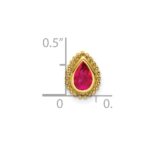 14k Pear Ruby Beaded Edge Chain Slide - Image 3