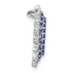 14k White Gold Sapphire and Diamond Sunburst Chain Slide - Image 2