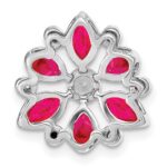 14k White Gold Pear and Marquise Ruby and Diamond Chain Slide - Image 4