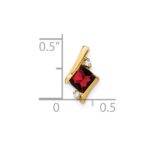 10k Yellow Gold Cushion Garnet and Diamond Chain Slide - Image 3