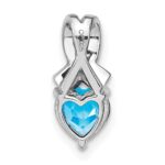 Sterling Silver Rhodium-plated Blue Topaz and Diamond Pendant - Image 3