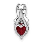 Sterling Silver Rhodium-plated Created Ruby and Diamond Pendant - Image 3