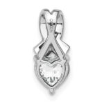 Sterling Silver Rhodium-plated White Topaz and Diamond Pendant - Image 3