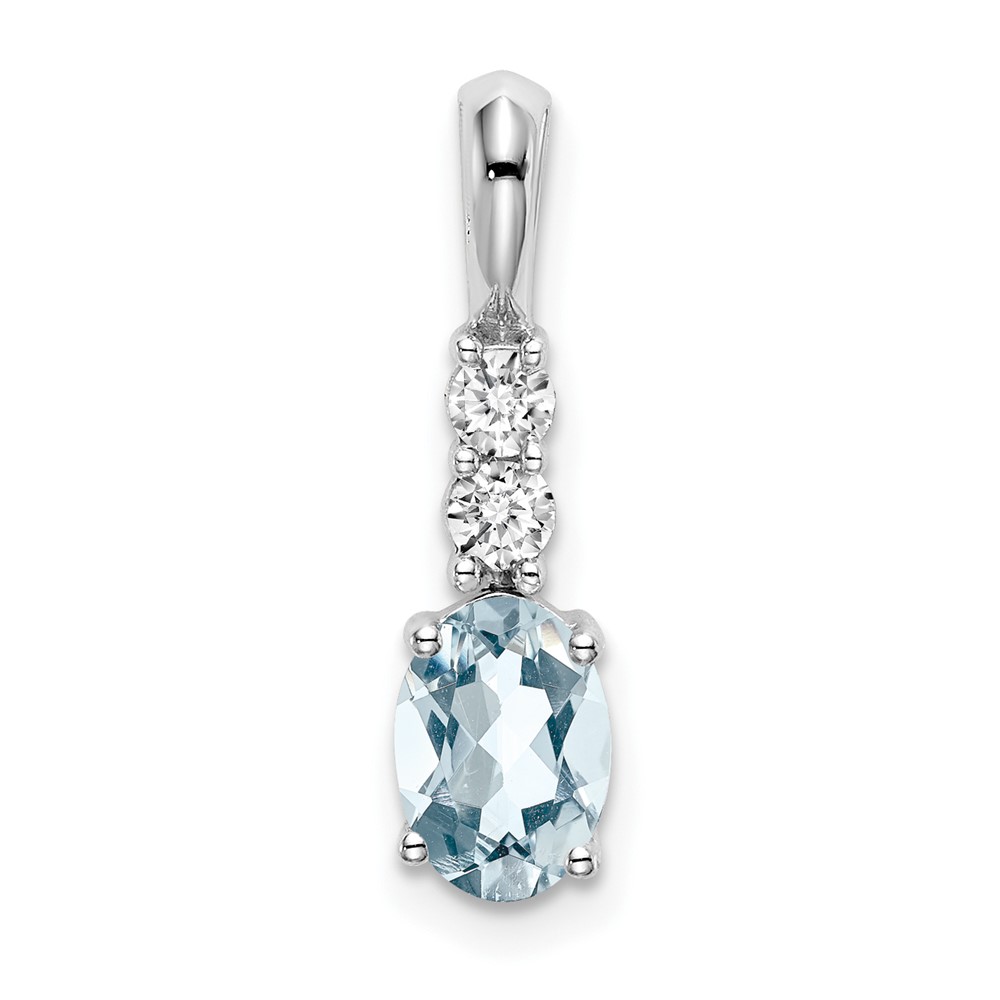 PM7406-AQ-013-WA.jpg 14k White Gold 7x5 Oval March/Aquamarine and Diamond Pendant - Image 1
