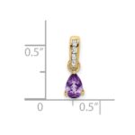 14K 6x4 Pear February/Amethyst and Diamond Pendant - Image 4