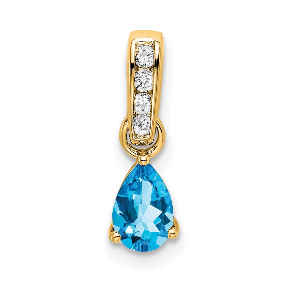 PM7409-BT-005-YA.jpg 14K 6x4 Pear December/Blue Topaz and Diamond Pendant - Image 1