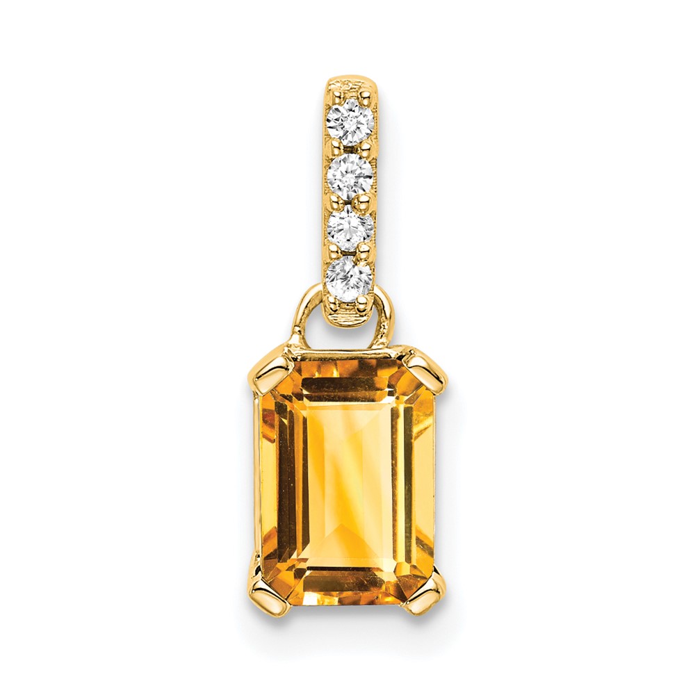 PM7410-CI-004-1YA.jpg 10k Yellow Gold Citrine and Diamond Pendant - Image 1