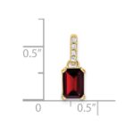 10k Yellow Gold Garnet and Diamond Pendant - Image 2