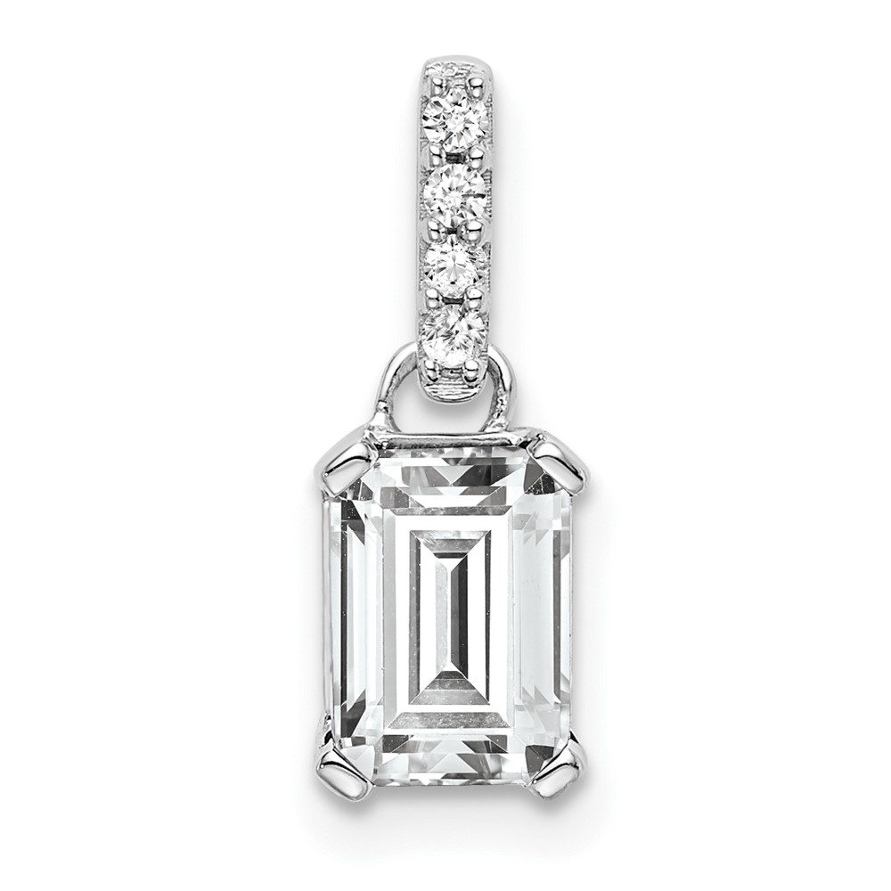 PM7410-WT-004-1WA.jpg 10k White Gold White Topaz and Diamond Pendant - Image 1