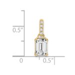 10k Yellow Gold White Topaz and Diamond Pendant - Image 2