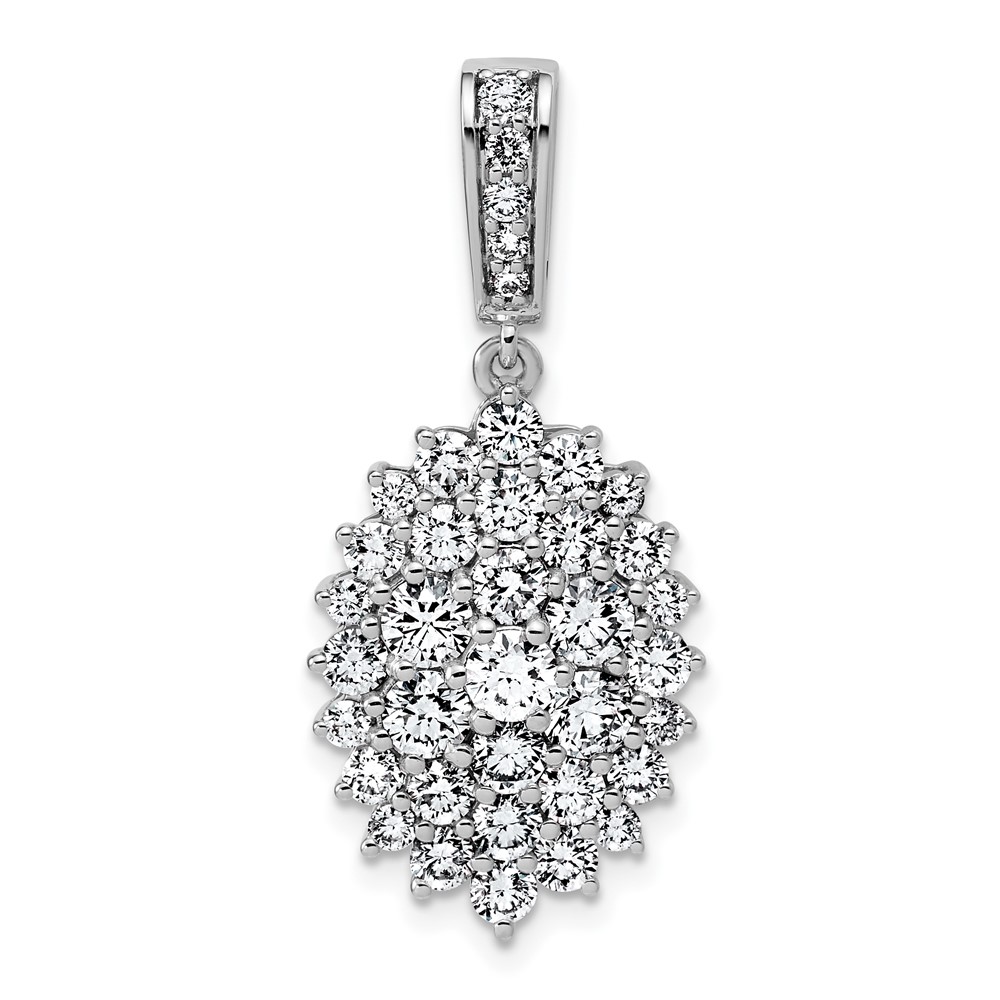 PM7439-250-WAA.jpg 14k White Gold 2 1/2 carat Lab Grown Diamond VS/SI G+ Complete Cluster Pendant - Image 1