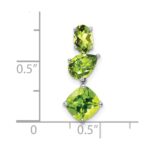14k White Gold Oval/Pear/Cushion Peridot Chain Slide - Image 3