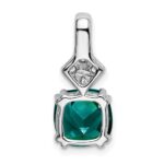 14k White Gold 1/5 carat Lab Grown Diamond VS/SI+ G+ and Lab Created Alexandrite Complete Pendant - Image 3