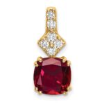 14k 1/5 carat Lab Grown Diamond VS/SI+ G+ and Lab Created Ruby Complete Pendant