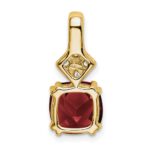 14k 1/5 carat Lab Grown Diamond VS/SI+ G+ and Lab Created Ruby Complete Pendant - Image 3